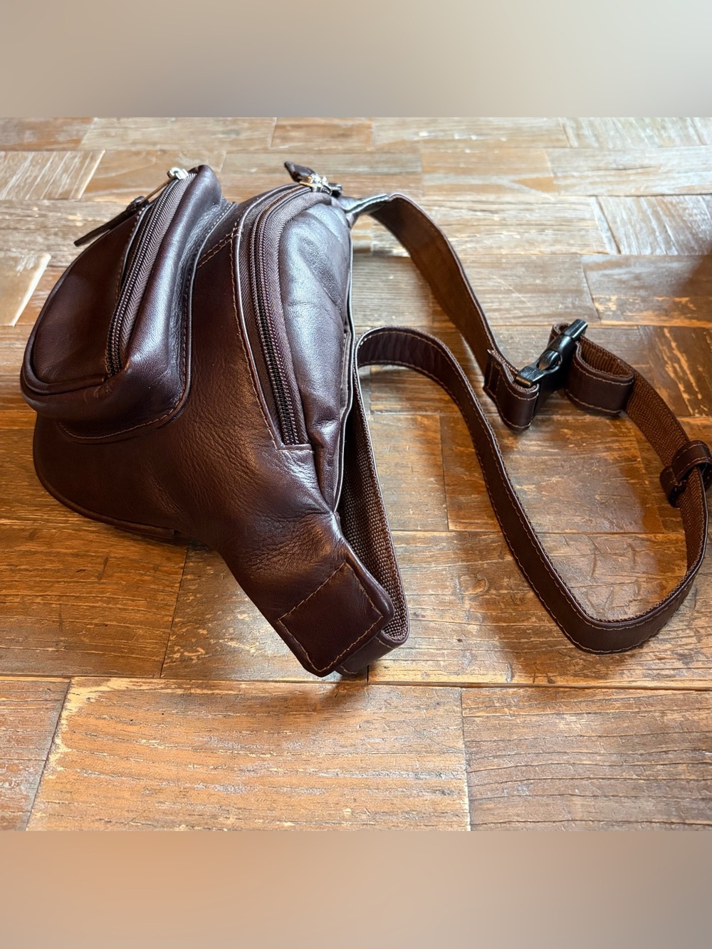Latico Brown Leather Crossbody/Waist Bag - Picture 3 of 13